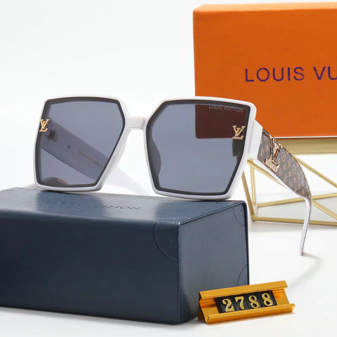 7 Colors Square Rhinestone Letter Polarized Sunglasses
