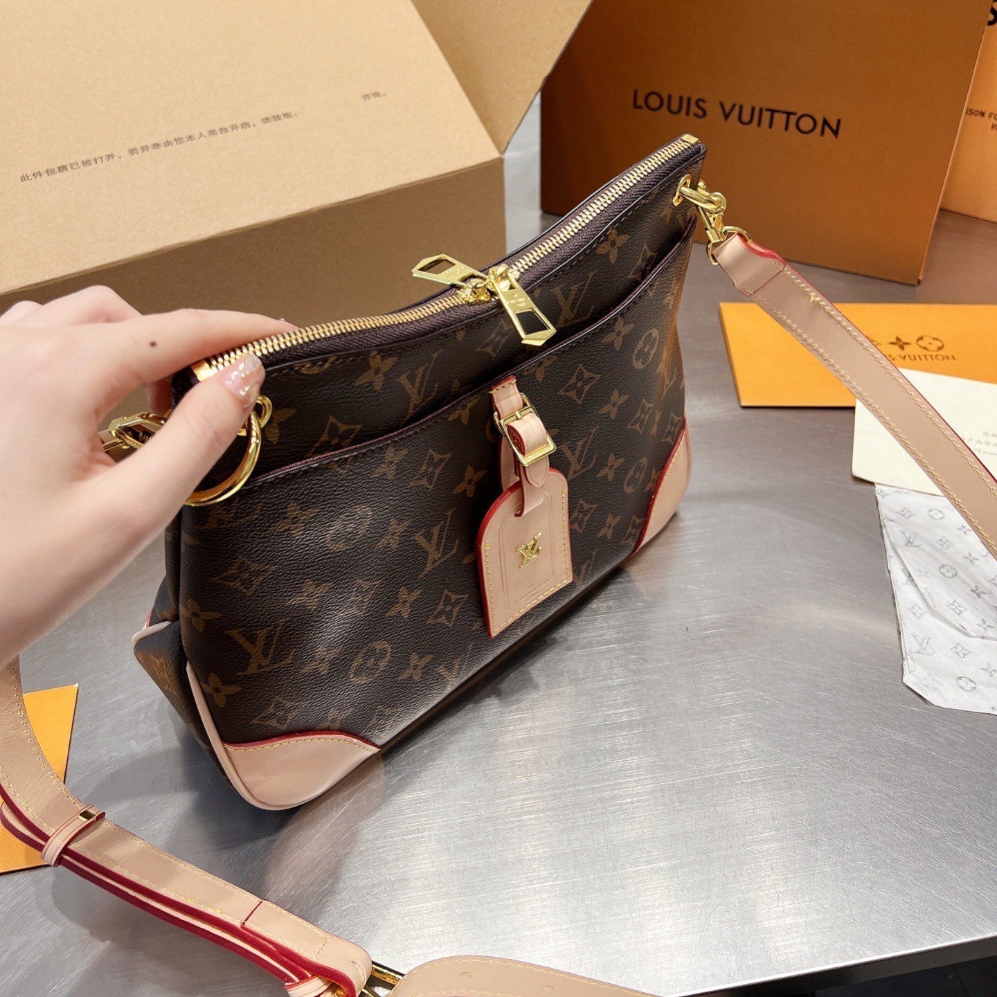 Classic Vintage Monogram Print Bag