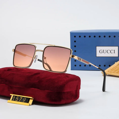 Stylish Striped Metal Frame Sunglasses