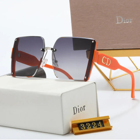 5 colors fashion frameless splicing oval temple polarized sunglasses