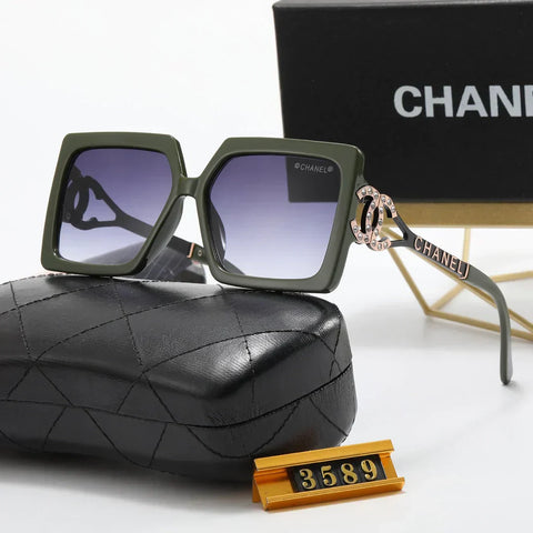 5-color fashionable square frame letter polarized sunglasses