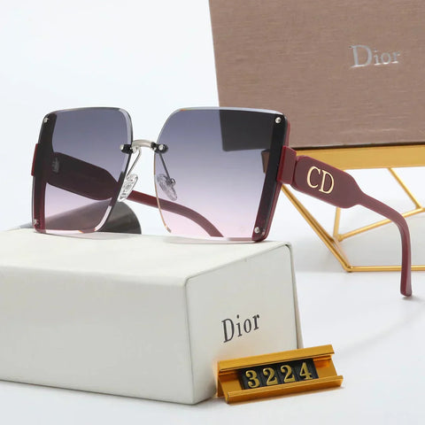 5 colors fashion frameless splicing oval temple polarized sunglasses