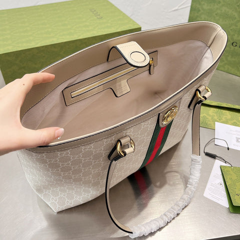 Monogram Beige Large Capacity Tote Bag
