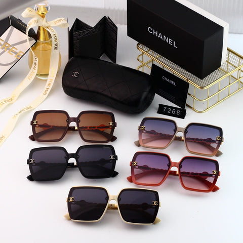 5-color Polaroid nylon HD lenses frameless design sunglasses 7268