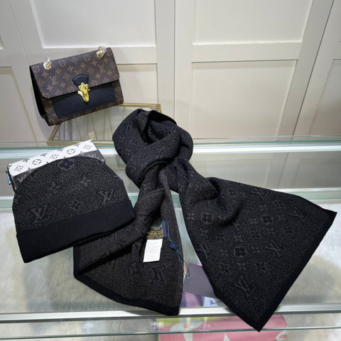 Classic Monogram Unisex Wool Scarf Hat Set