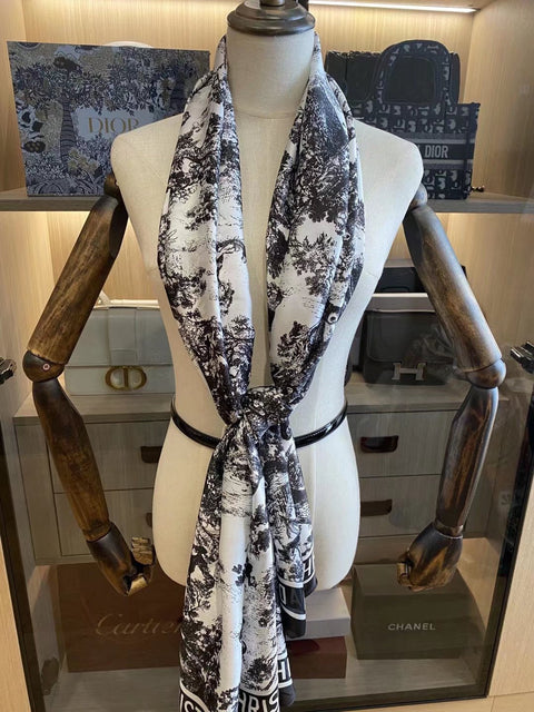 Ink Painting Element Satin Scarf